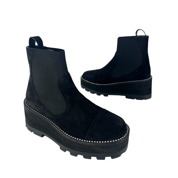 Jimmy Choo Black Clayton Suede Embellished Chelsea Boots - Picture 1 of 15